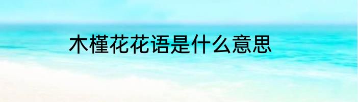 木槿花花语是什么意思
