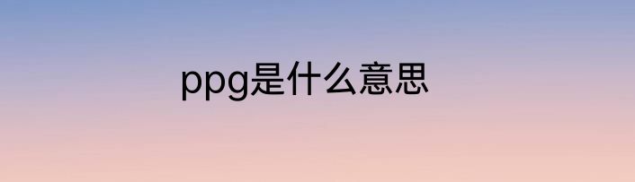ppg是什么意思