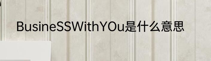 BusineSSWithYOu是什么意思