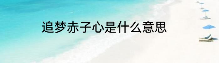 追梦赤子心是什么意思