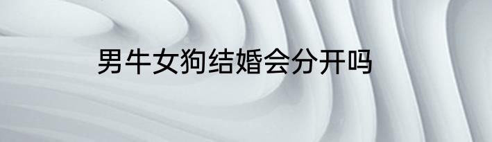 男牛女狗结婚会分开吗