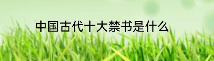 中国古代十大禁书是什么