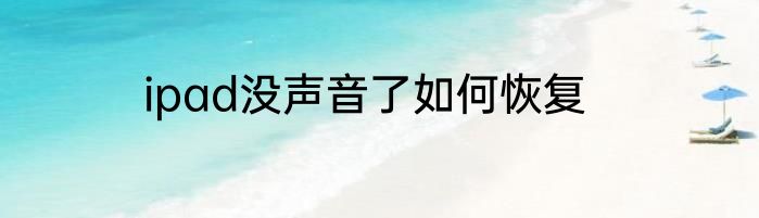 ipad没声音了如何恢复