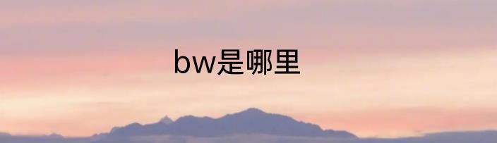 bw是哪里