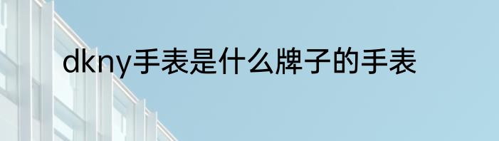 dkny手表是什么牌子的手表