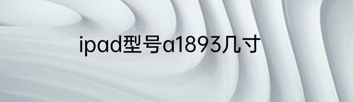 ipad型号a1893几寸