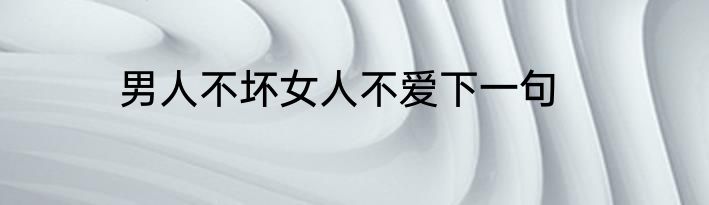 男人不坏女人不爱下一句