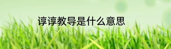 谆谆教导是什么意思