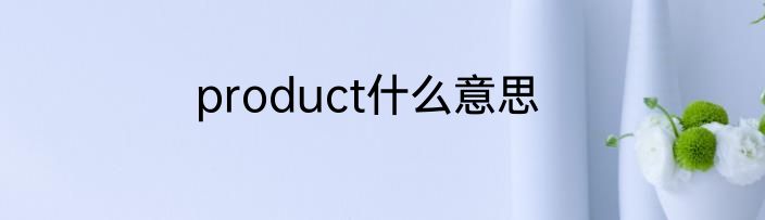 product什么意思