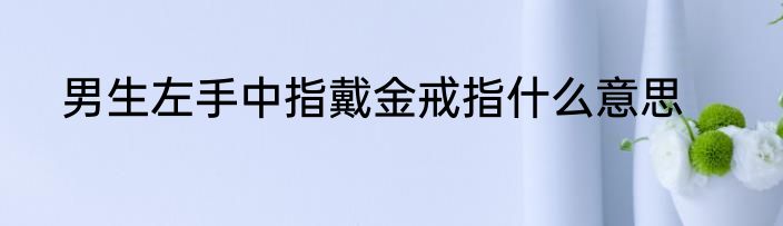 男生左手中指戴金戒指什么意思