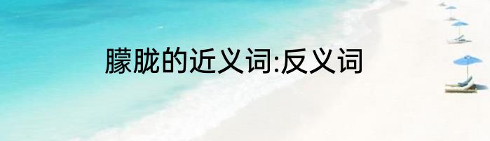 朦胧的近义词:反义词