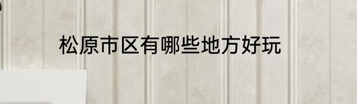 松原市区有哪些地方好玩