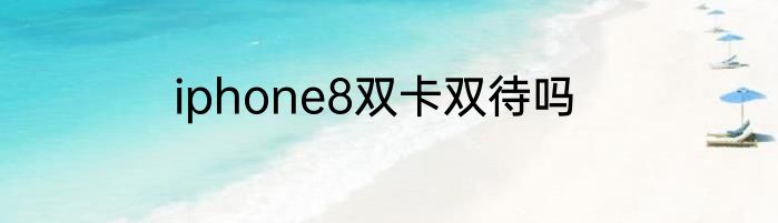 iphone8双卡双待吗