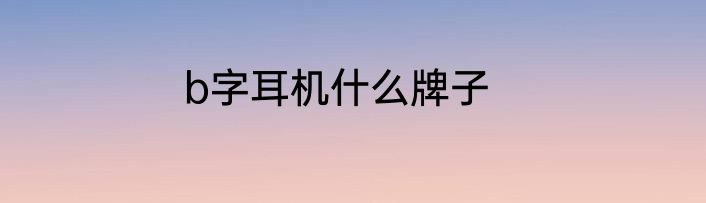 b字耳机什么牌子