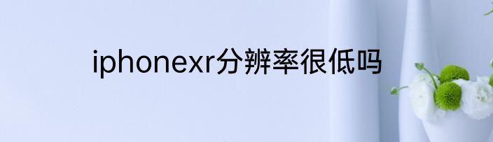 iphonexr分辨率很低吗