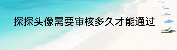 探探头像需要审核多久才能通过