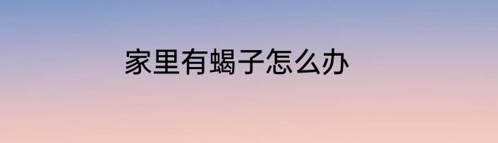 家里有蝎子怎么办