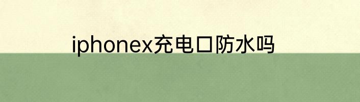 iphonex充电口防水吗