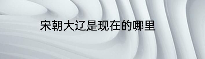 宋朝大辽是现在的哪里