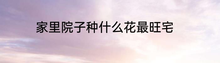 家里院子种什么花最旺宅