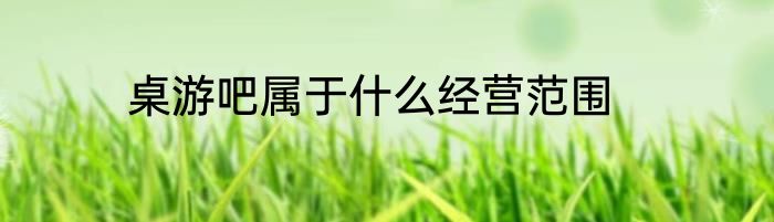 桌游吧属于什么经营范围