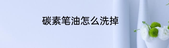 碳素笔油怎么洗掉