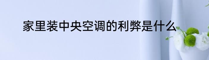 家里装中央空调的利弊是什么