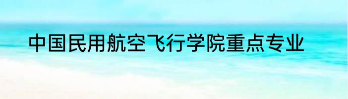 中国民用航空飞行学院重点专业