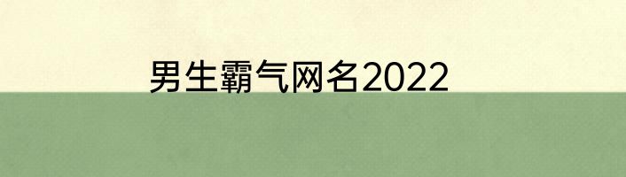 男生霸气网名2022
