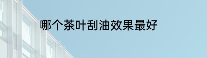 哪个茶叶刮油效果最好