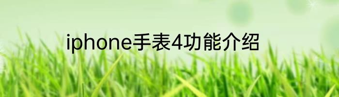 iphone手表4功能介绍