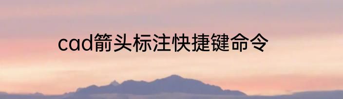 cad箭头标注快捷键命令