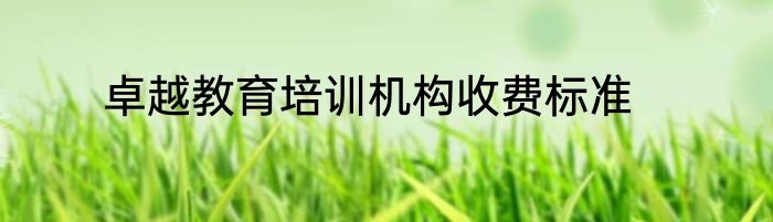 卓越教育培训机构收费标准