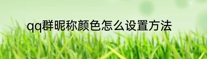 qq群昵称颜色怎么设置方法