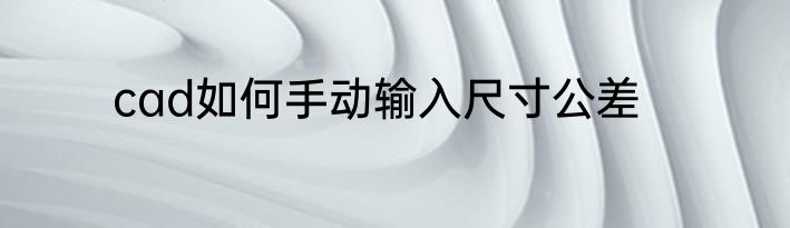 cad如何手动输入尺寸公差