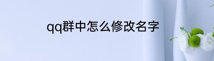 qq群中怎么修改名字