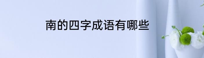 南的四字成语有哪些