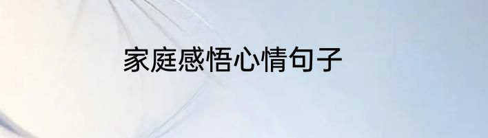 家庭感悟心情句子
