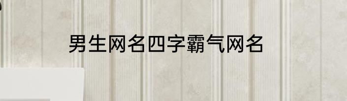 男生网名四字霸气网名