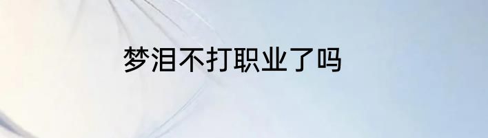 梦泪不打职业了吗