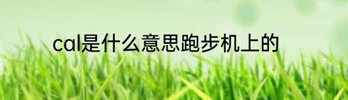 cal是什么意思跑步机上的