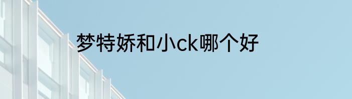 梦特娇和小ck哪个好