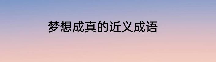 梦想成真的近义成语