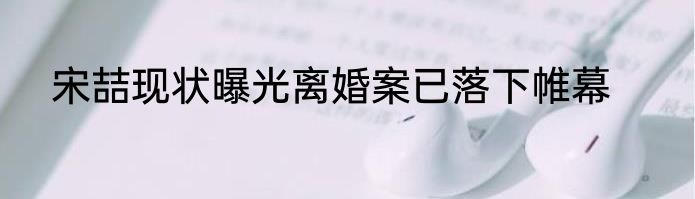 宋喆现状曝光离婚案已落下帷幕