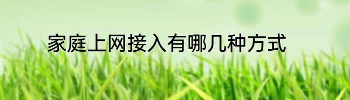 家庭上网接入有哪几种方式