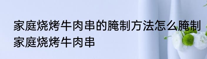 家庭烧烤牛肉串的腌制方法怎么腌制家庭烧烤牛肉串