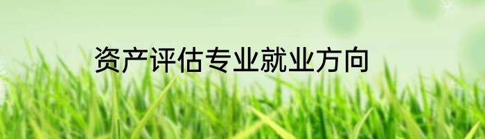 资产评估专业就业方向