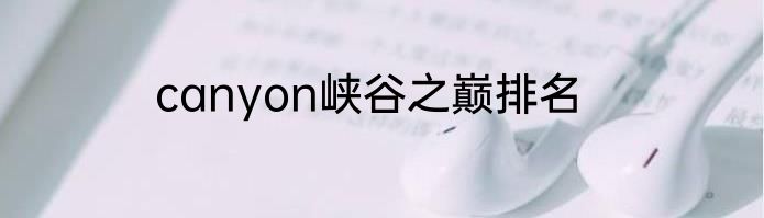 canyon峡谷之巅排名