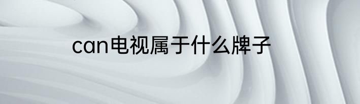 can电视属于什么牌子