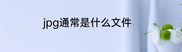 jpg通常是什么文件